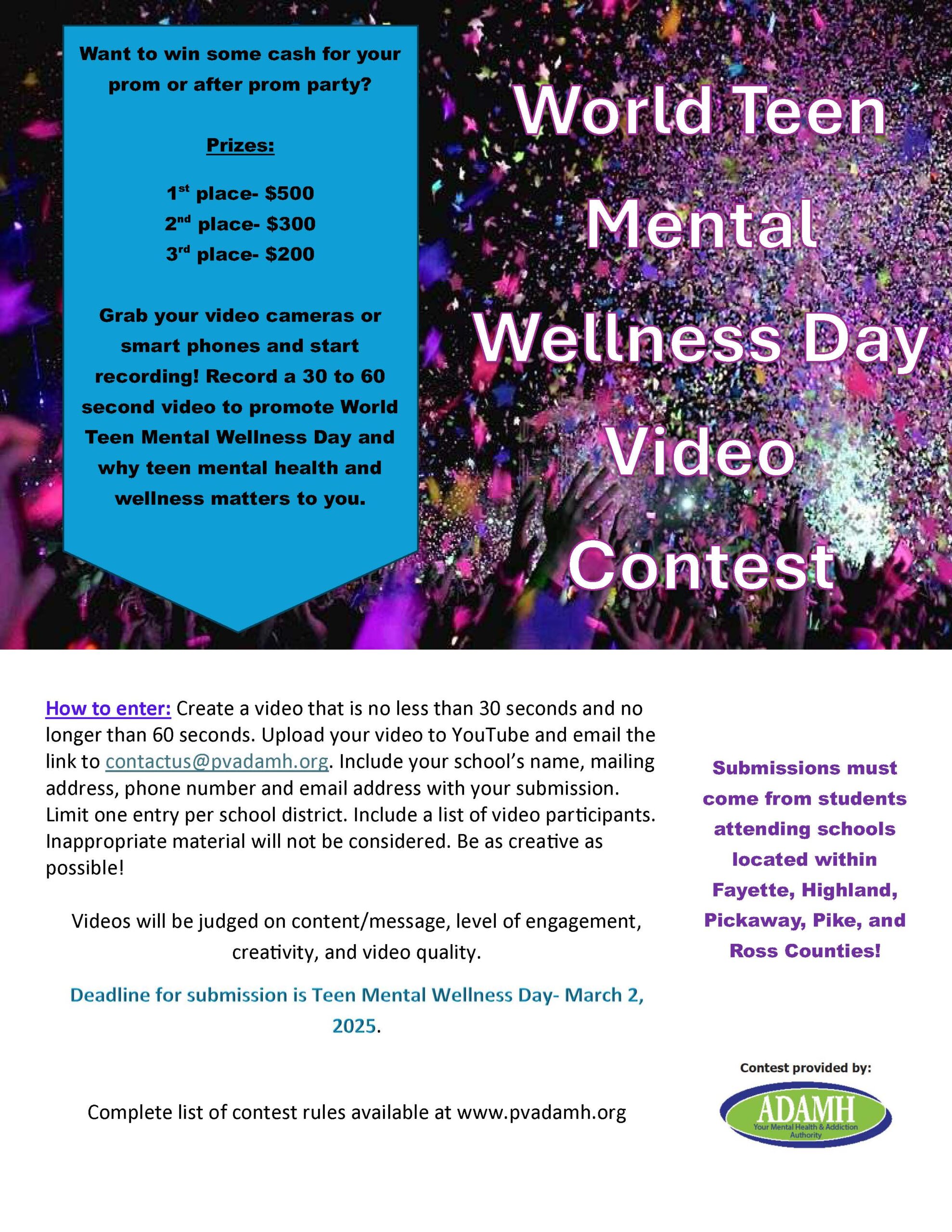 World Teen Mental Wellness Day Video Contest